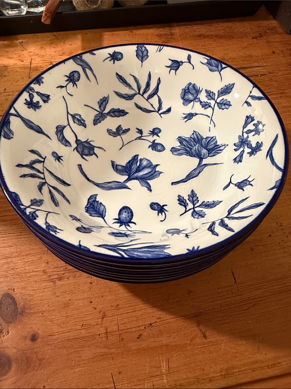 Royal Stafford Floral Ceramic Soup Bowls - Classic Botanical set of 6